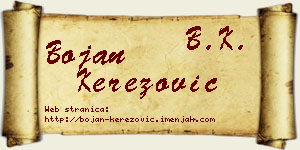 Bojan Kerezović vizit kartica